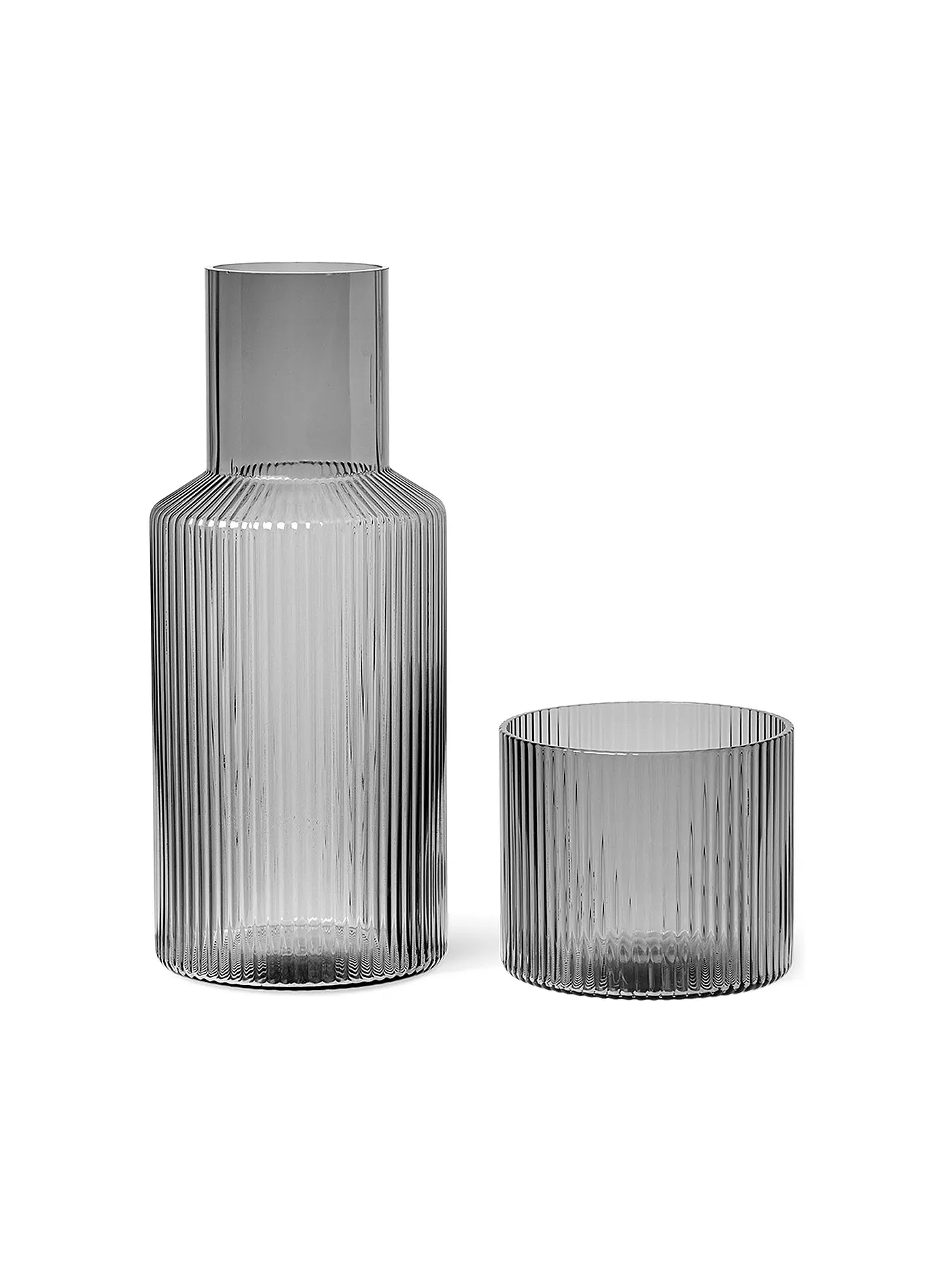 FERM LIVING | Karaffen Set Ripple Small Smoked Grey | 